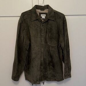 LIKE NEW Suede Vintage Men's Shirt Jacket - Dark Grey